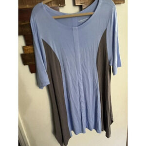 Soft Surroundings Womens 3x Blue Grey Tunic Dress Stretch Knit Comfort
